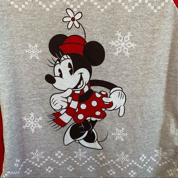 DISNEY Minnie Mouse Winter Matching Pajamas Top - Picture 2 of 4